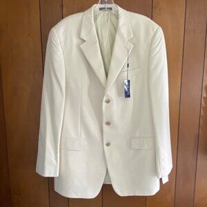 Chaps Blazer Men's 42L Stone Beige NWT Two-Button Closure Preppy Business Casual